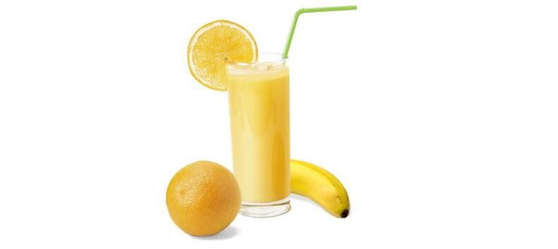 batido con plátano y naranja para la dieta para beber